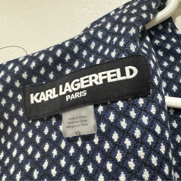 Karl lagerfeld blue  and White Polka Dot Dress 12 - Picture 8 of 10